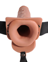 7.5" Hollow Squirting Strap On with Balls - Tan | Sextoys for Men Intimates Adult Boutique