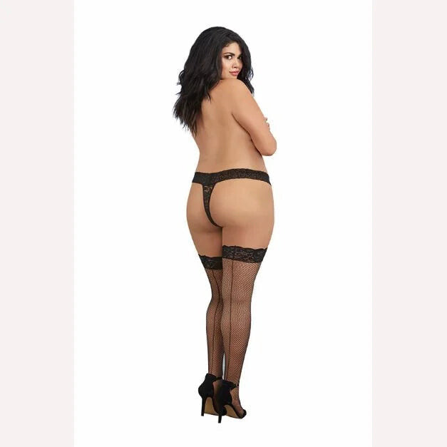 Thigh Highs Fishnet Black Q/s Intimates Adult Boutique
