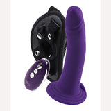 Vedo Diki Vibrating Dildo W/ Harness Deep Purple