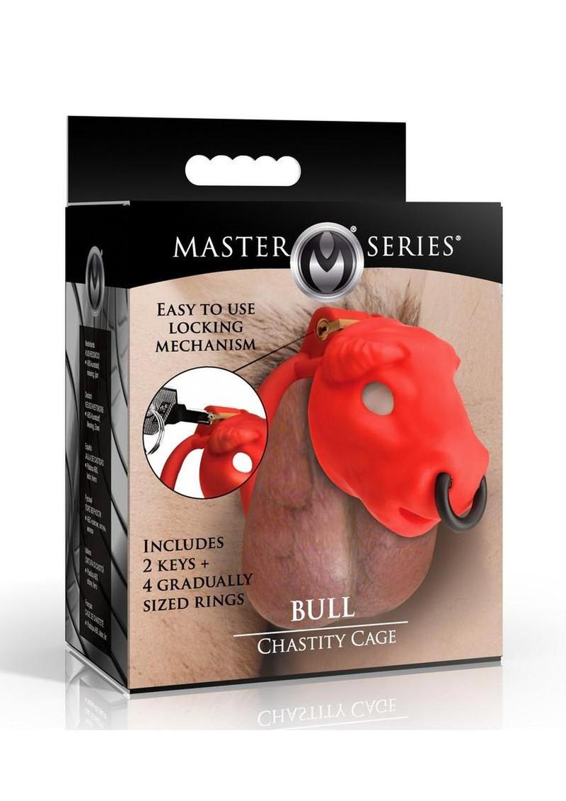 Master Series Bull Chastity Cage - Red