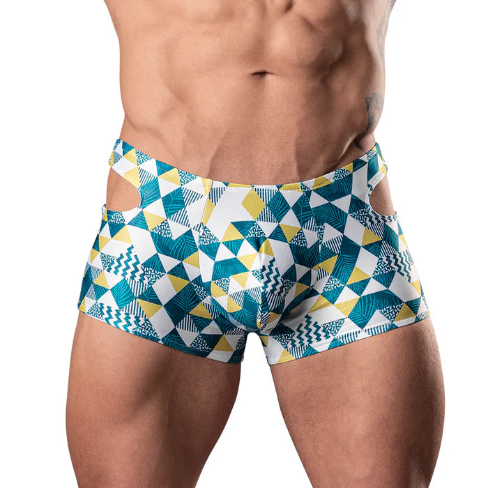 Male Power Cut It Out! Cutout Mini Short Blue/White