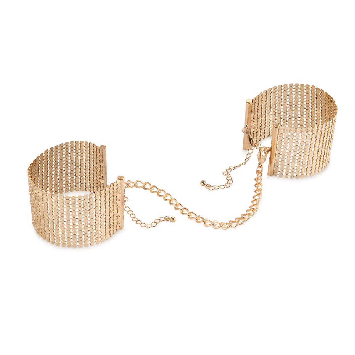 Bijoux Indiscrets Desir Metallique Mesh Handcuffs - Gold Intimates Adult Boutique