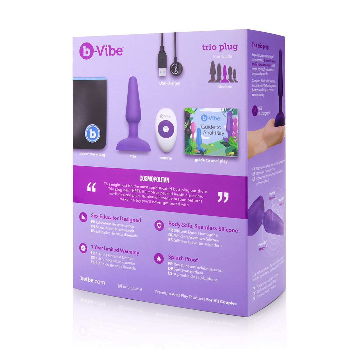 B-Vibe Trio Plug - Purple Intimates Adult Boutique