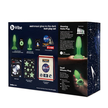 B-Vibe ASStronaut Glow-in-the-Dark Butt Play Set Intimates Adult Boutique