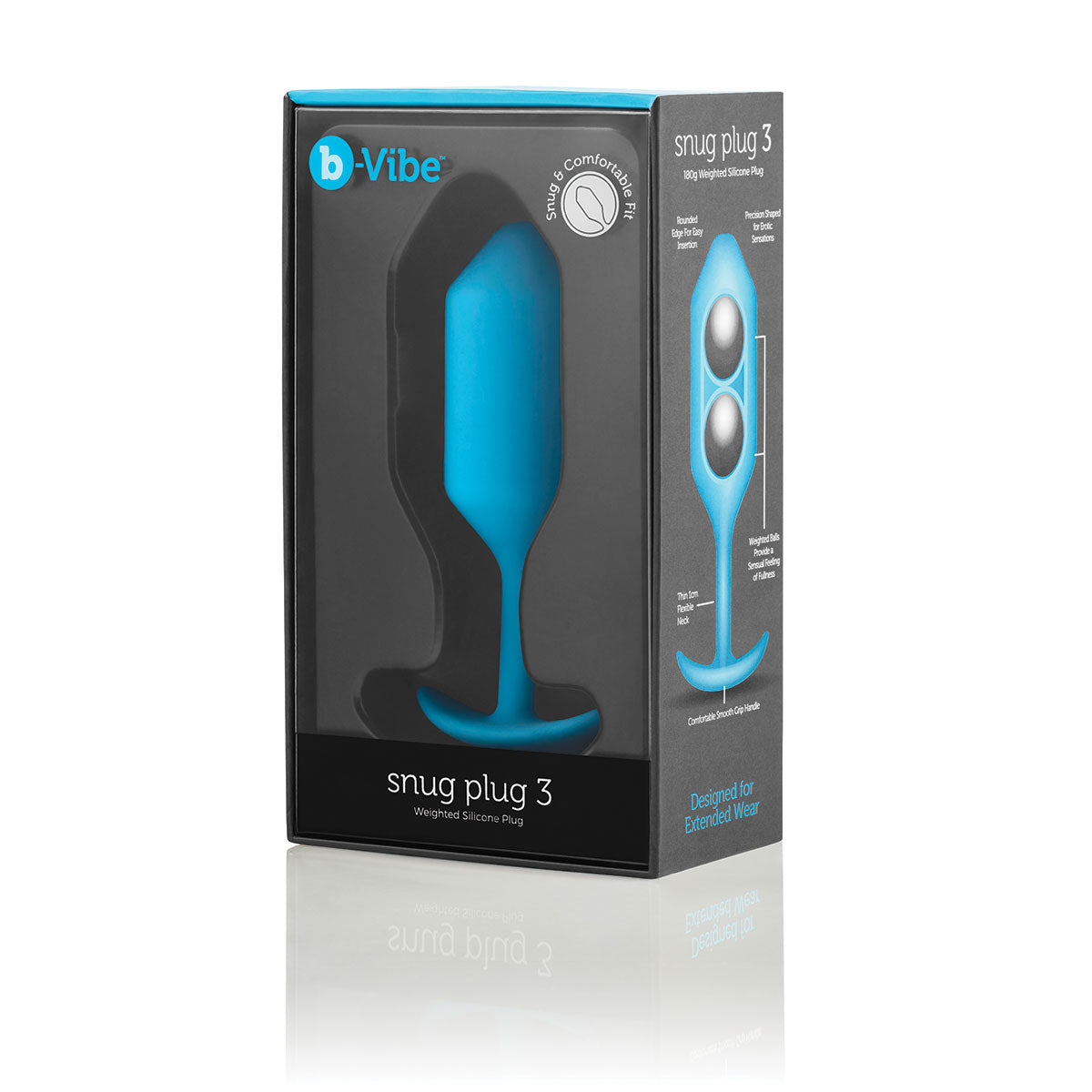 B-Vibe Snug Plug 3 (L) - Teal Intimates Adult Boutique