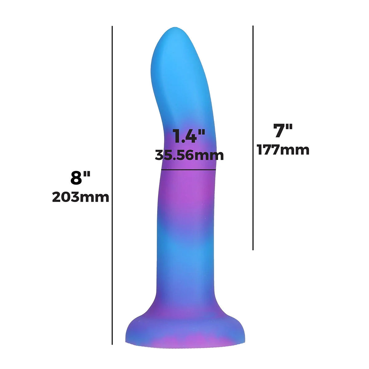 Addiction Glow-in-the-Dark Rave Dil 8" - Purple Blue Intimates Adult Boutique