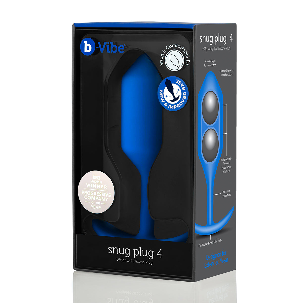 B-Vibe Snug Plug 4 (XL) - Navy Blue Intimates Adult Boutique