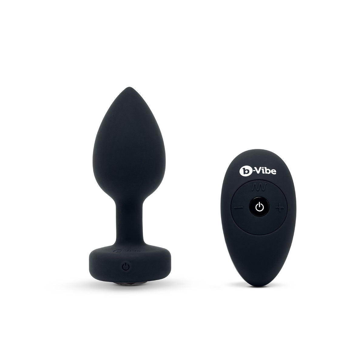 B-Vibe Vibrating Jewel Plug Medium-Large - Black Intimates Adult Boutique