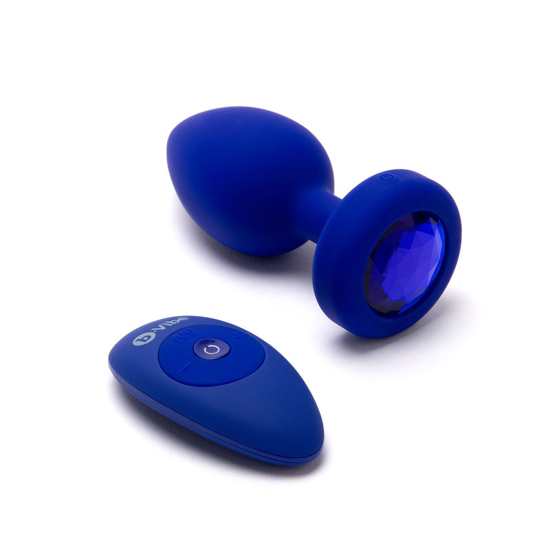B-Vibe Vibrating Jewel Plug L-XL - Blue Sapphire