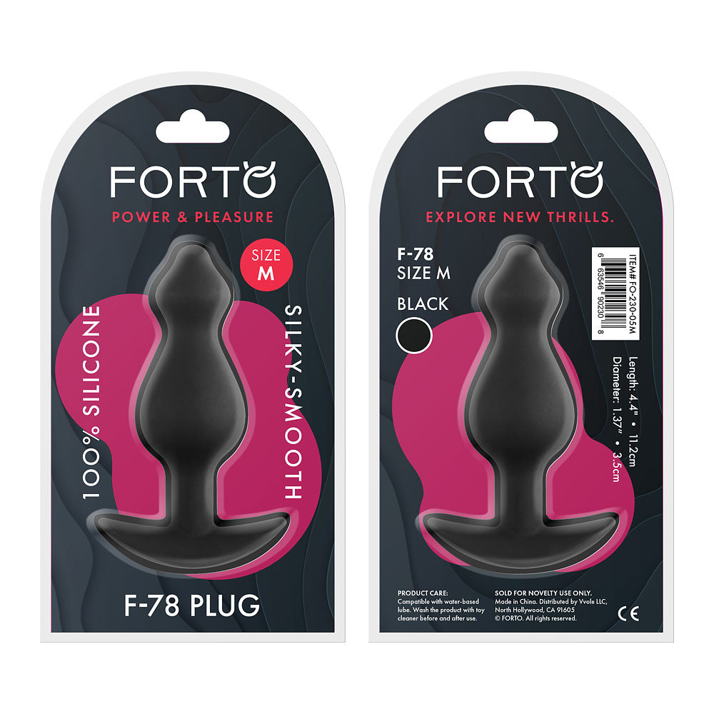 FORTO F-78 Pointee Plug Black Medium Intimates Adult Boutique