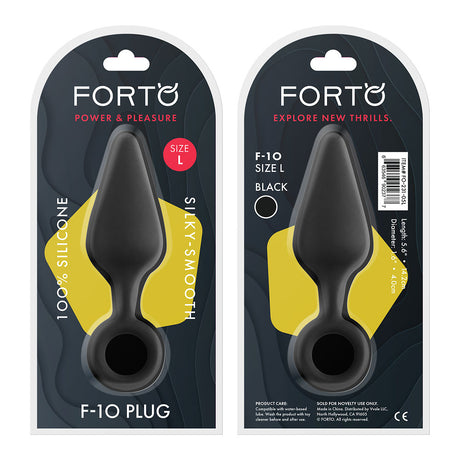FORTO F-10 Plug-Pull Ring Black Large Intimates Adult Boutique