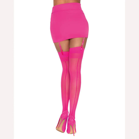 Sheer Thigh High Hot Pink O/s Intimates Adult Boutique