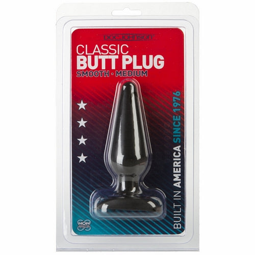 Classic Butt Plug- Black Medium