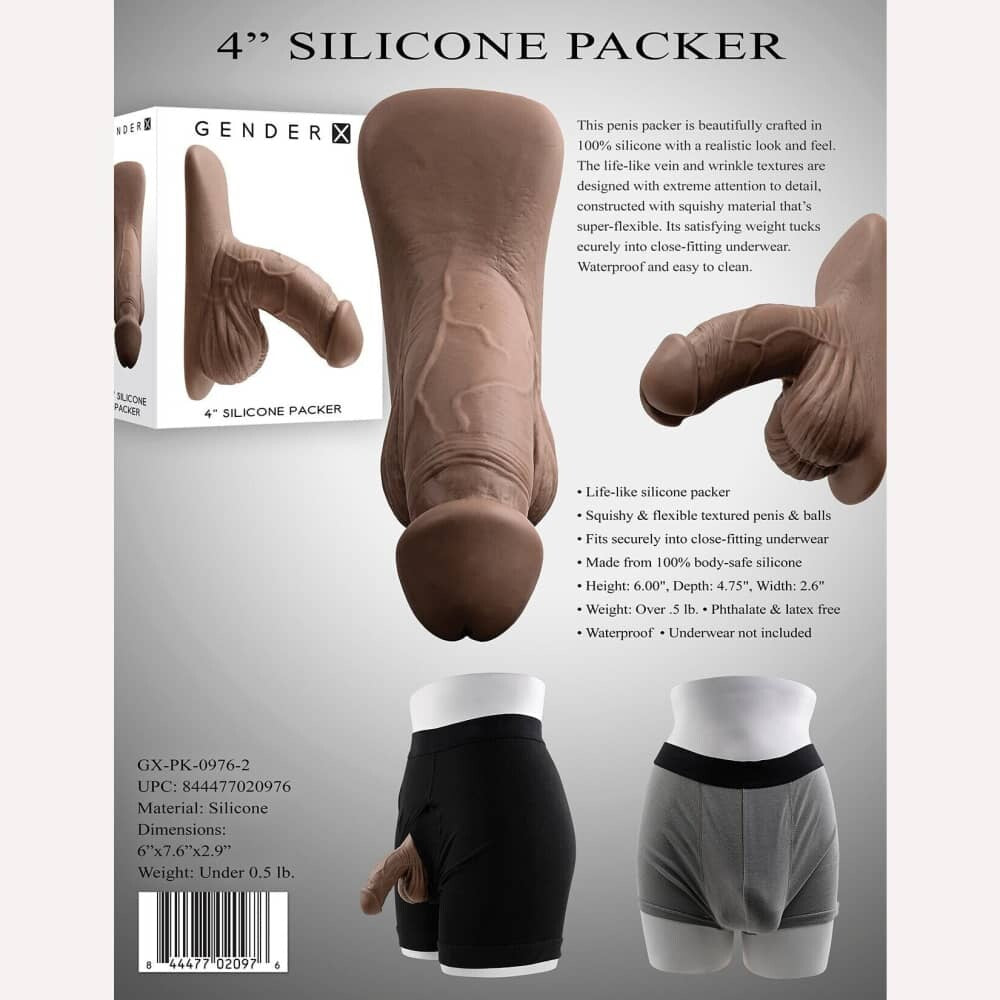 Gender X 4in Silicone Packer Dark Intimates Adult Boutique