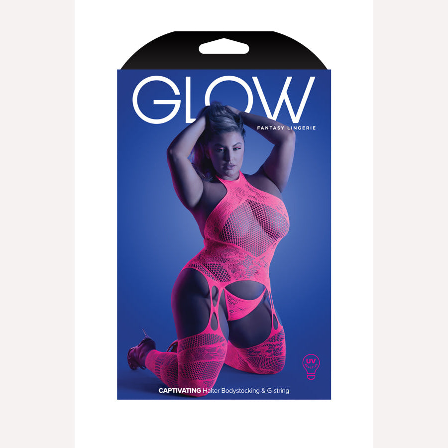 Glow Captivating Bodystocking Set Neon Pink Q/s(out Apr)