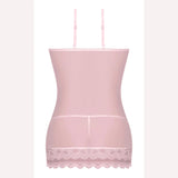 Seabreeze Lace Up Chemise & G Set Blush S/m Intimates Adult Boutique