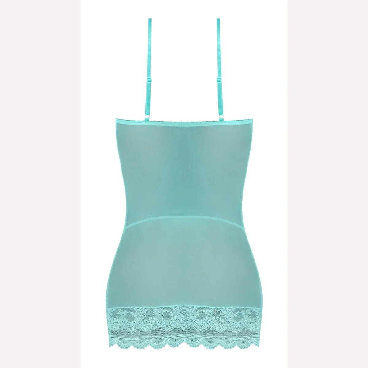 Seabreeze Lace Up Chemise & G Set Turquoise S/m Intimates Adult Boutique