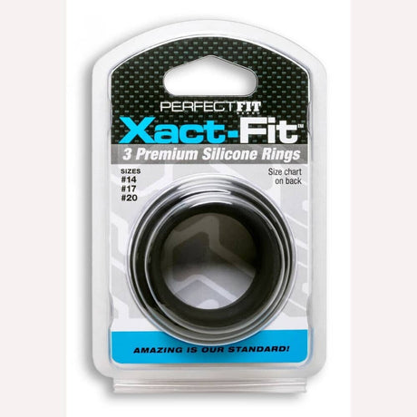 Xact Fit Silicone Rings #14 #17 #20 Black Intimates Adult Boutique