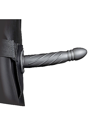 Twisted Hollow Strap-On Gunmetal 8in - Sextoys for Men Intimates Adult Boutique