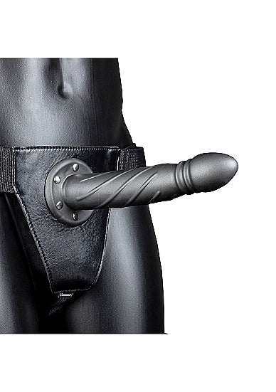 Twisted Hollow Strap-On Gunmetal 8in - Sextoys for Men Intimates Adult Boutique