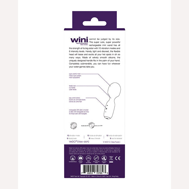 Vedo Wini Rechargeable Mini Wand Deep Purple