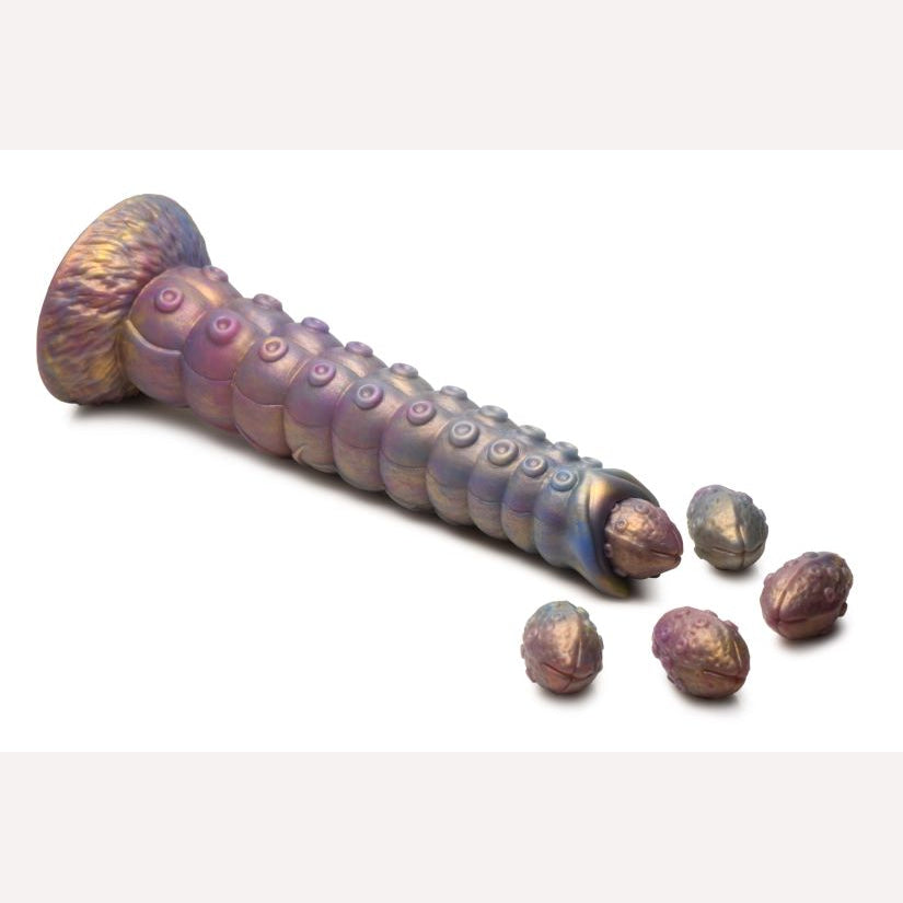 Creature Cocks Deep Invader Tentacle Ovipositor Silicone Dildo W/ Eggs