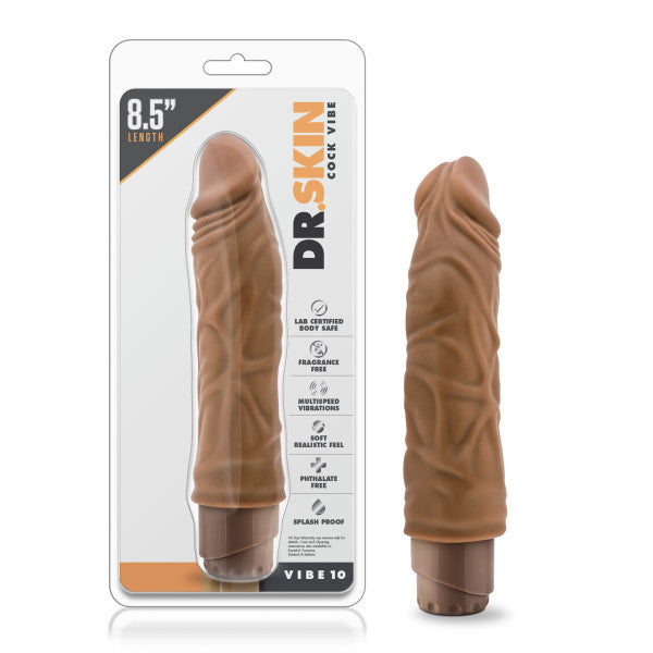 Dr Skin Cock Vibe #10 Mocha Realistic Cock Intimates Adult Boutique