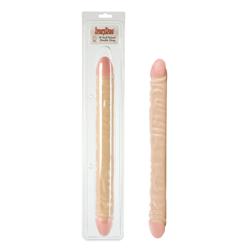 Ivory Duo 18in Veined Double Dong