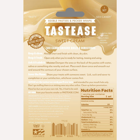 Tastease Sweet Cream Edible Nipple Pasties & Pecker Wraps Intimates Adult Boutique