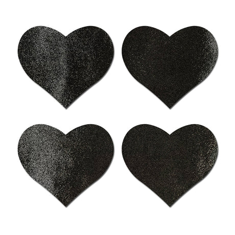 Pastease Petite Hearts Black 4pk Intimates Adult Boutique