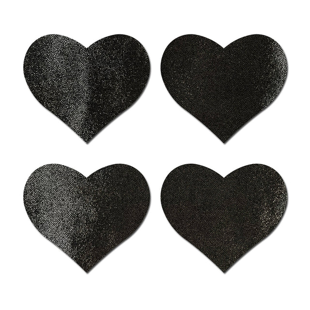 Pastease Petite Hearts Black 4pk Intimates Adult Boutique