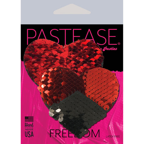 Pastease Sequin Hearts Red/Black Intimates Adult Boutique