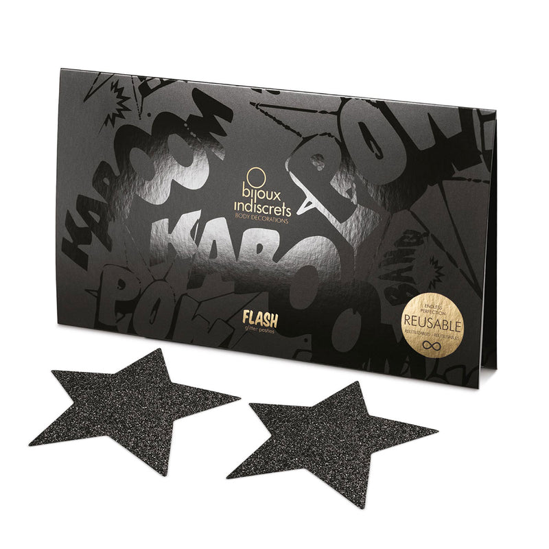 Bijoux Indiscrets Flash Pastie - Star Black