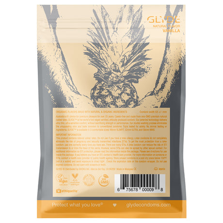 Glyde Organic Vanilla Condoms 4pk Intimates Adult Boutique