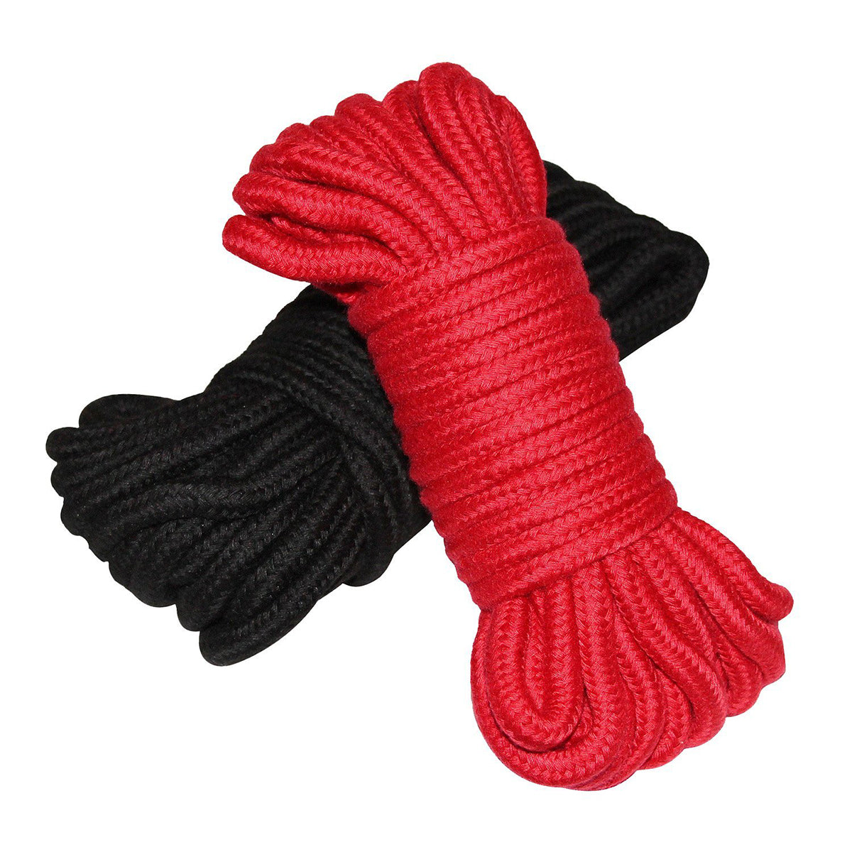 Shibari Soft Bondage Rope 2pk - Black & Red Intimates Adult Boutique