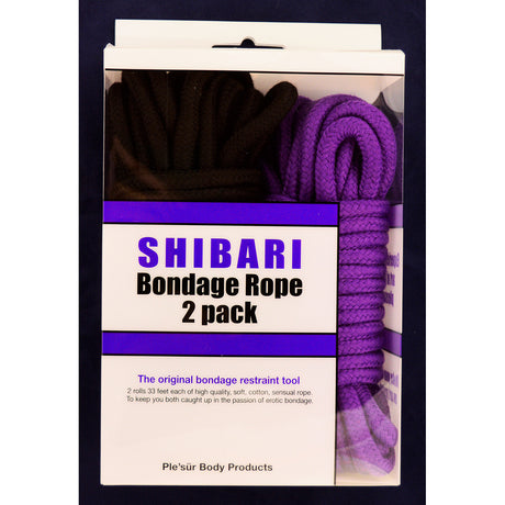 Shibari Soft Bondage Rope 2pk - Black & Purple Intimates Adult Boutique
