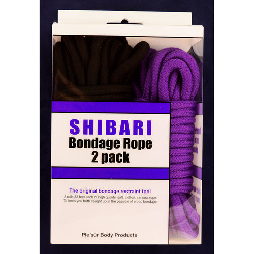 Shibari Soft Bondage Rope 2pk - Black & Purple