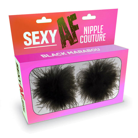Sexy AF Nipple Couture - Black Marabou Intimates Adult Boutique