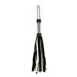 Suede and Fluff MINI Flogger - 18" - White-Black Intimates Adult Boutique