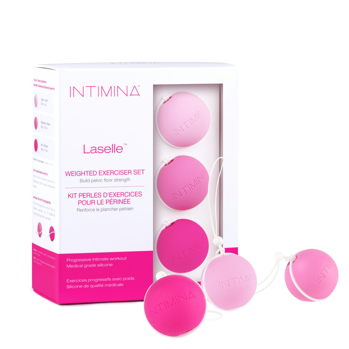 Intimina Laselle Routine Exercise Balls SET of 3 Pelvic Floor Weights Intimates Adult Boutique