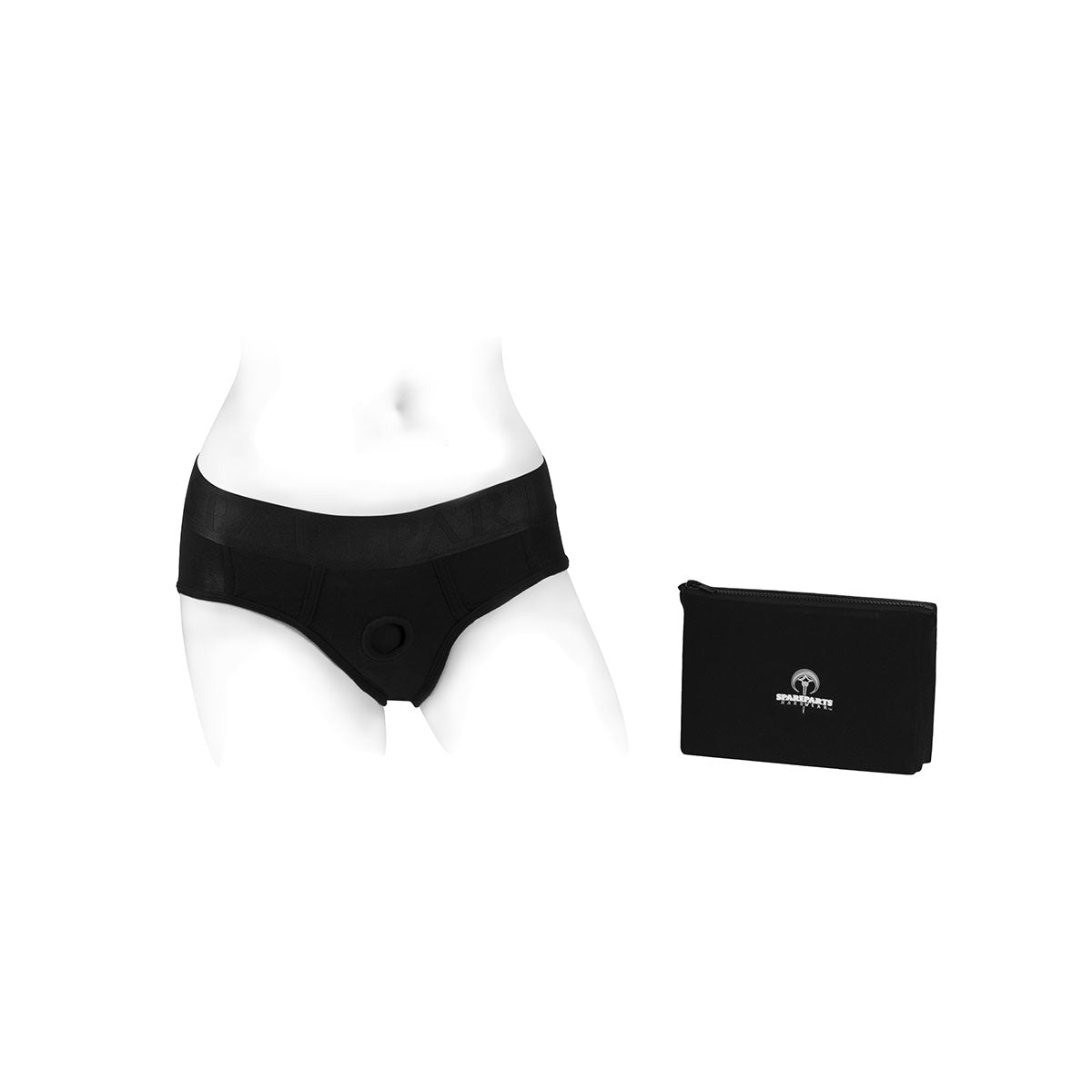 SpareParts Tomboi Harness Black-Black Rayon - Large Intimates Adult Boutique