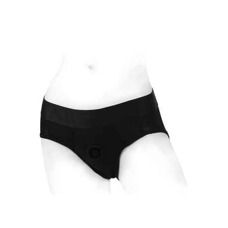 SpareParts Tomboi Harness Black-Black Rayon - XL Intimates Adult Boutique