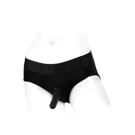 SpareParts Tomboi Harness Black-Black Rayon - 2X Intimates Adult Boutique