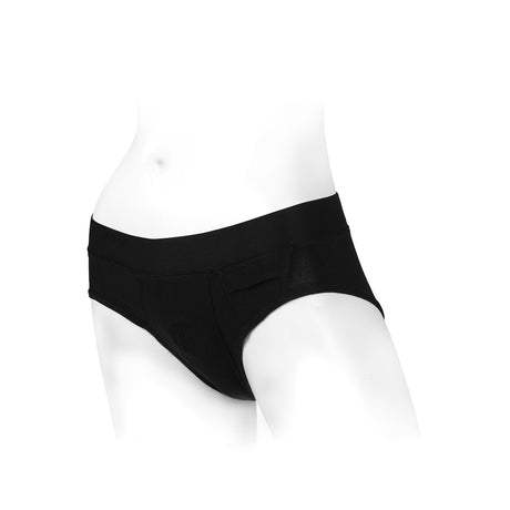 SpareParts Tomboi Harness Black-Black Rayon - 3X Intimates Adult Boutique