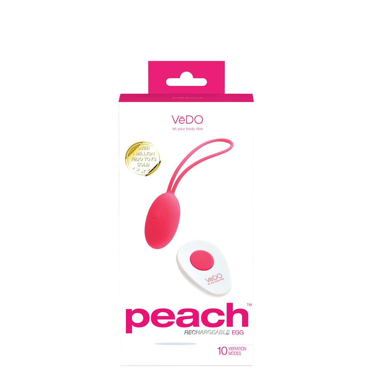 VeDO Peach Rechargeable Egg  - Pink Intimates Adult Boutique