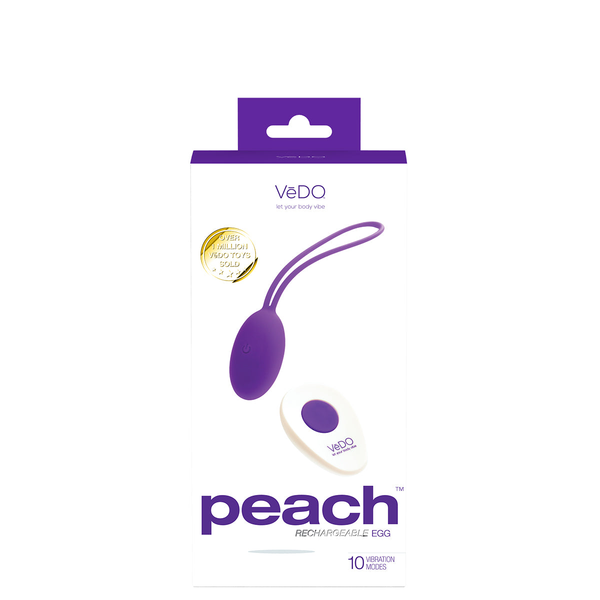 VeDO Peach Rechargeable Egg  - Indigo Intimates Adult Boutique