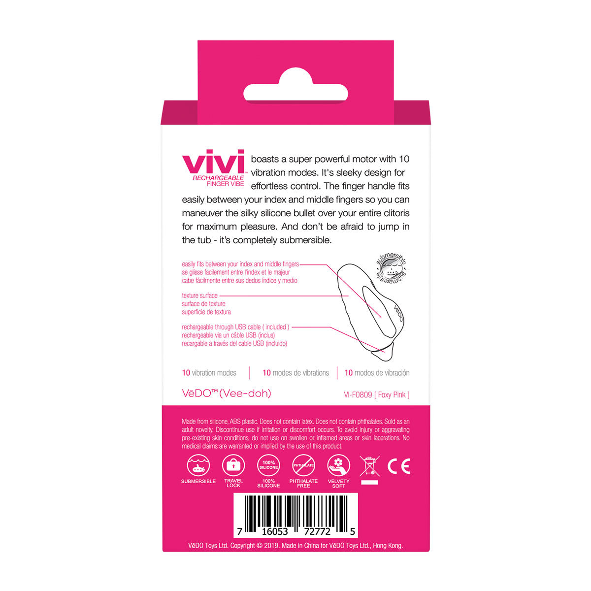 VeDO Vivi Finger Vibe - Foxy Pink Intimates Adult Boutique