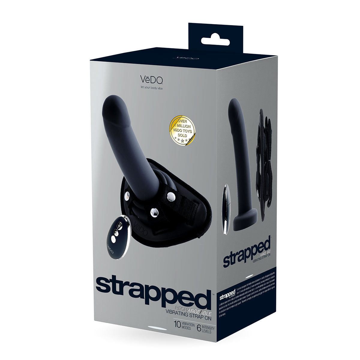 VeDO STRAPPED Rechargeable Vibrating Strap-On - Black Intimates Adult Boutique