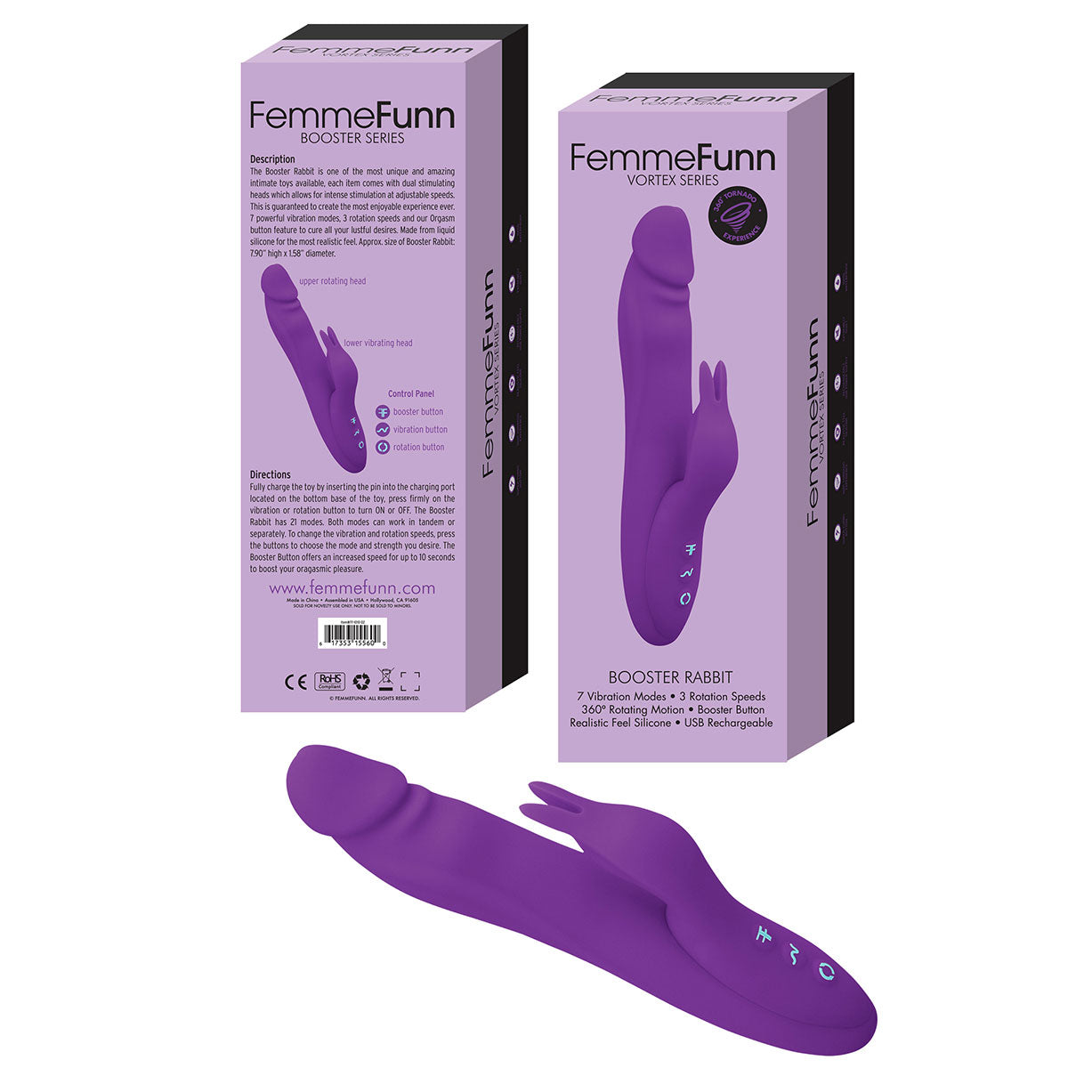 Femme Funn Booster Rabbit - Purple Intimates Adult Boutique