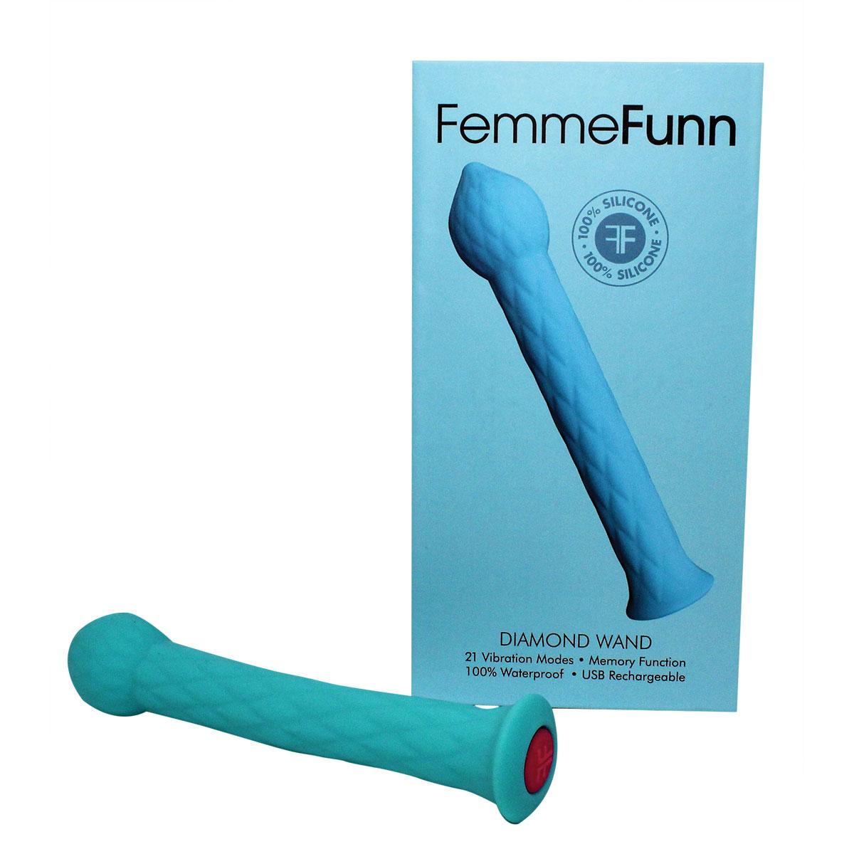 Femme Funn Diamond Wand - Turquoise Intimates Adult Boutique
